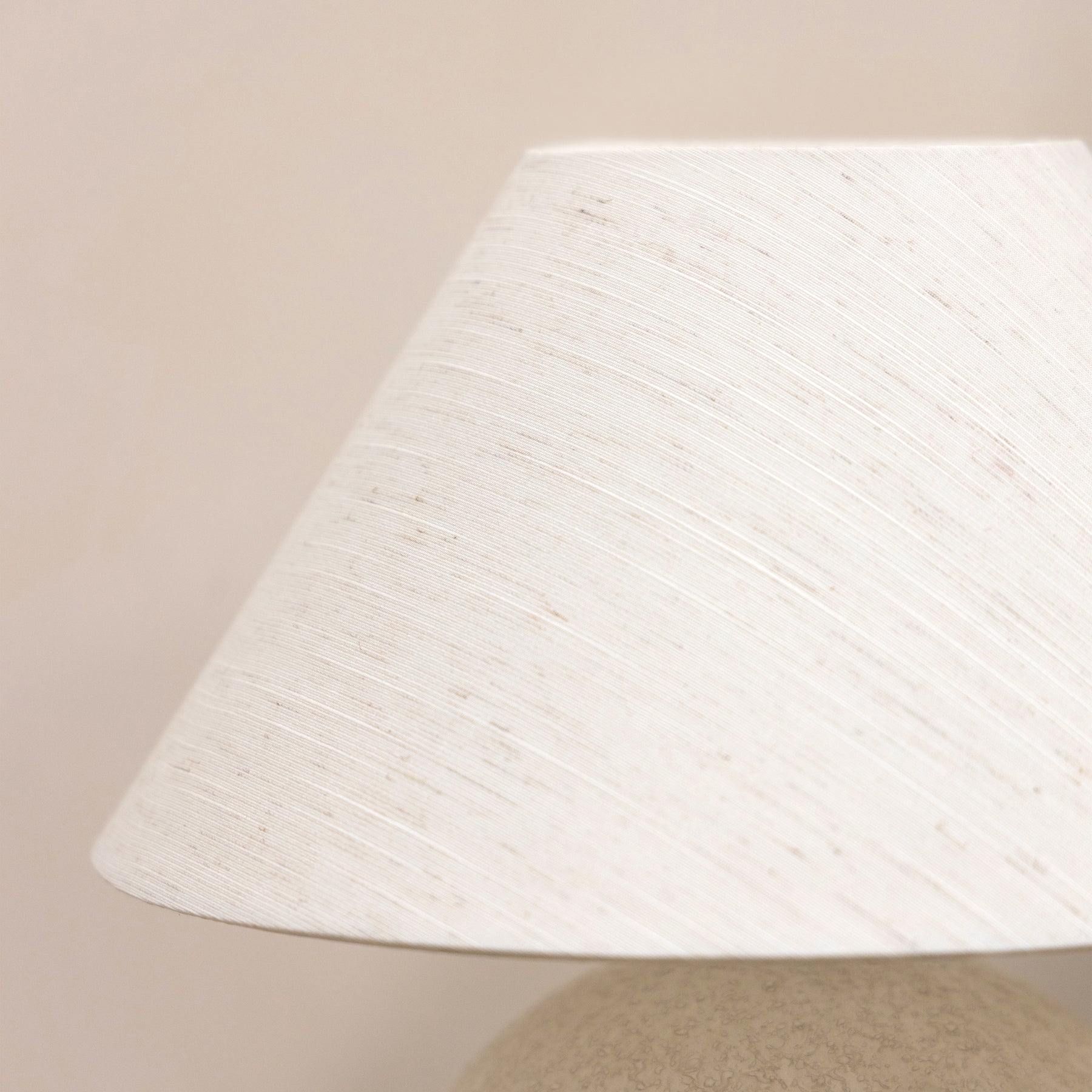 Stone ceramic coolie shade table lamp detail shot of shade