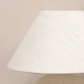 Stone ceramic coolie shade table lamp detail shot of shade