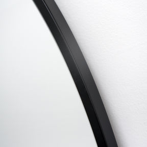 Black Full Length Arched Metal Mirror detail shot of arch