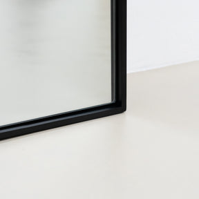 Alternate detail shot of Full Length Black Extra Large Metal Mirror corner