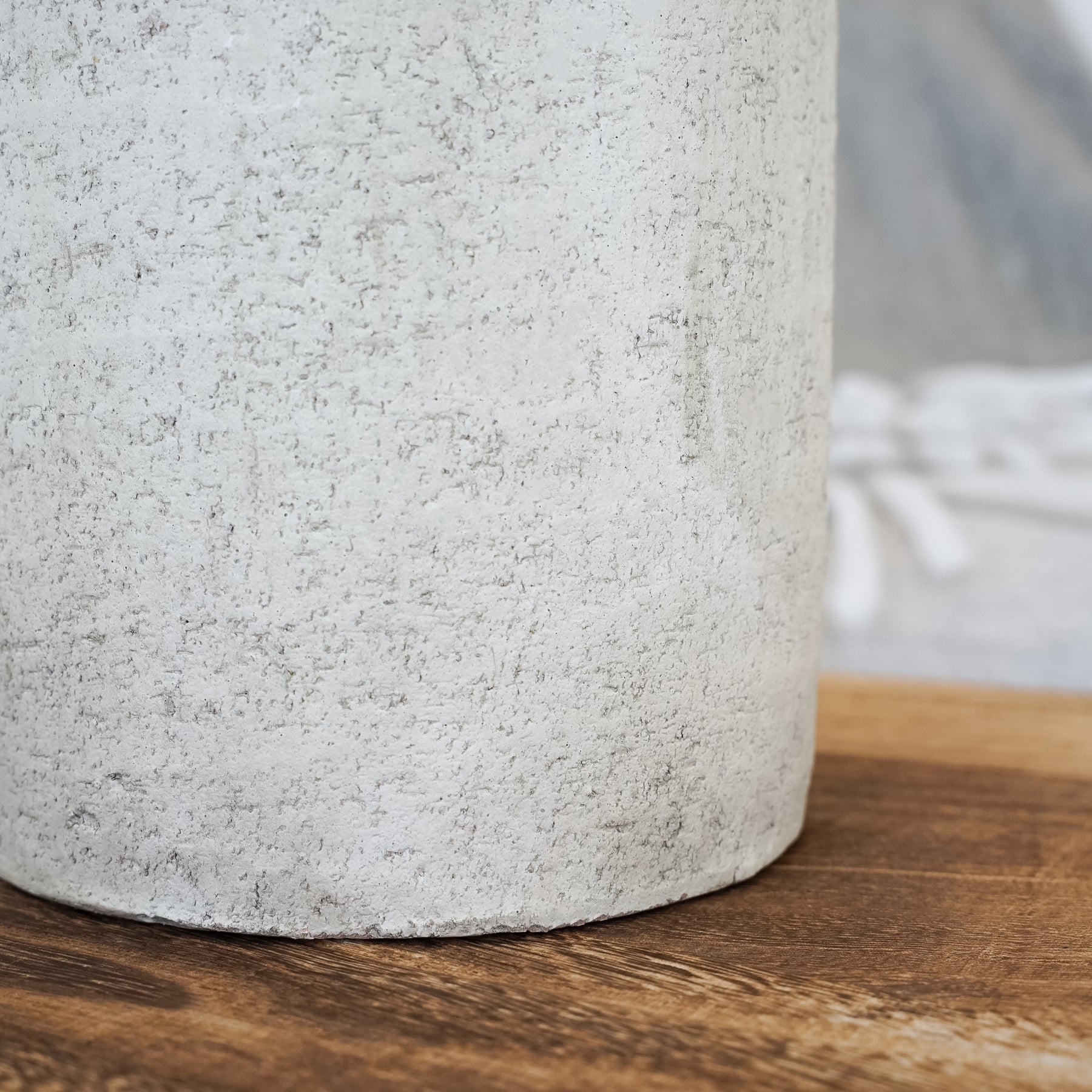 Detail shot of Beige Textured Terracotta Large Vase base