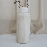Beige textured ceramic large vase