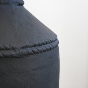 Detail shot of Black Textured Terracotta Large Vase texture