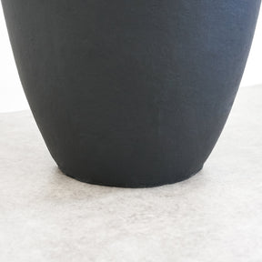 Detail shot of Black Textured Terracotta Large Vase base