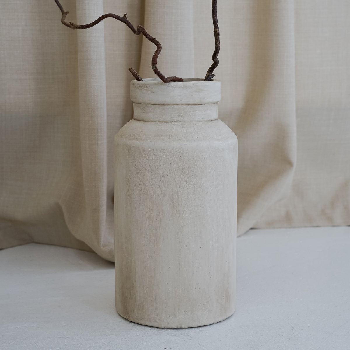 Beige textured ceramic small vase