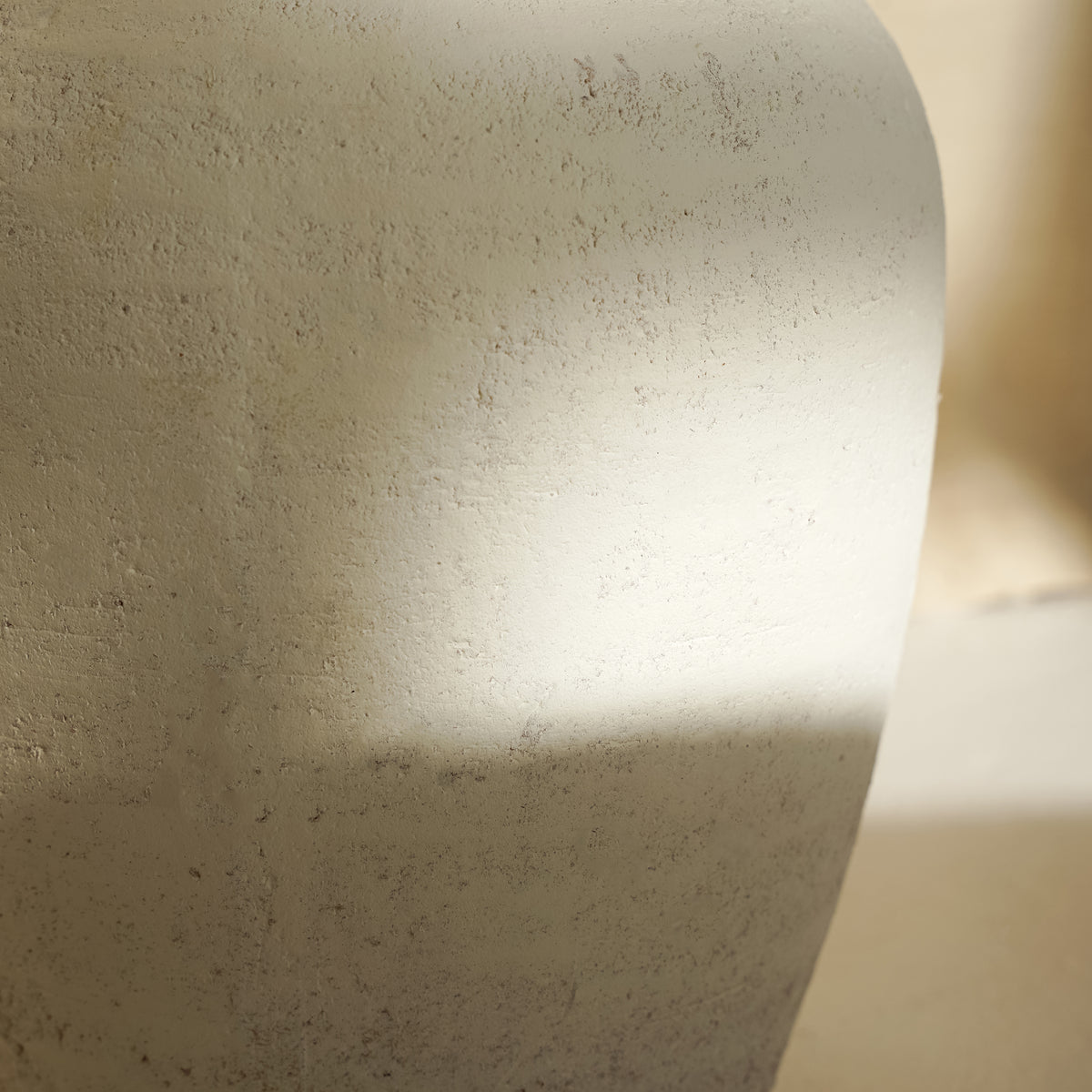 detail shot of White Textured Terracotta Small Vase texture
