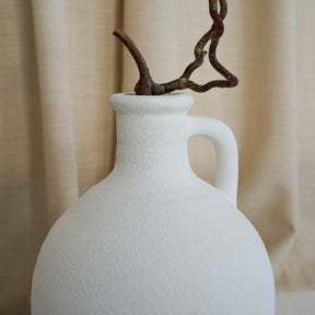 White Textured Ceramic Large Vase rim