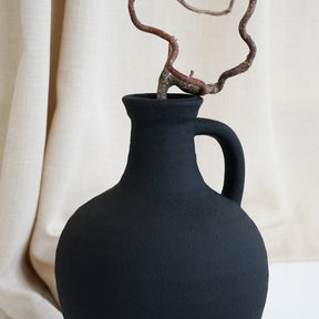 Black Textured Ceramic Small Vase rim