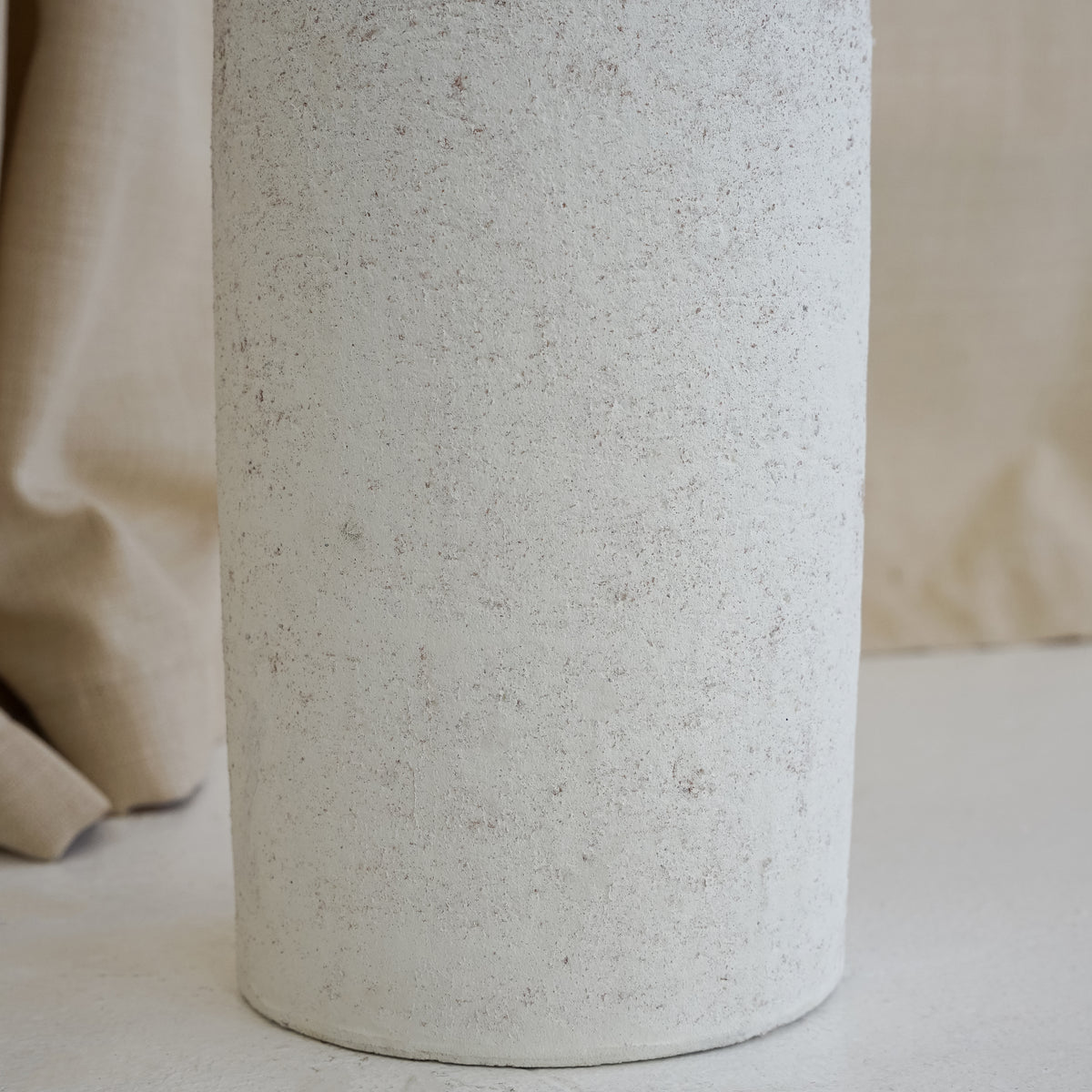 detail shot of White Textured Terracotta Large Vase texture
