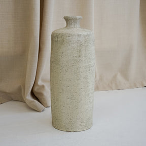 Beige Textured Terracotta Large Vase with fabric background