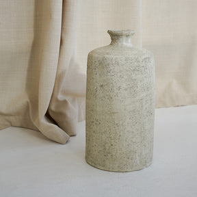 Beige Textured Terracotta Small Vase empty