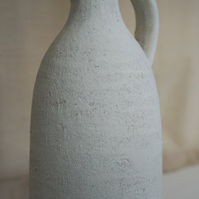 detail shot of White Textured Terracotta Small Vase texture