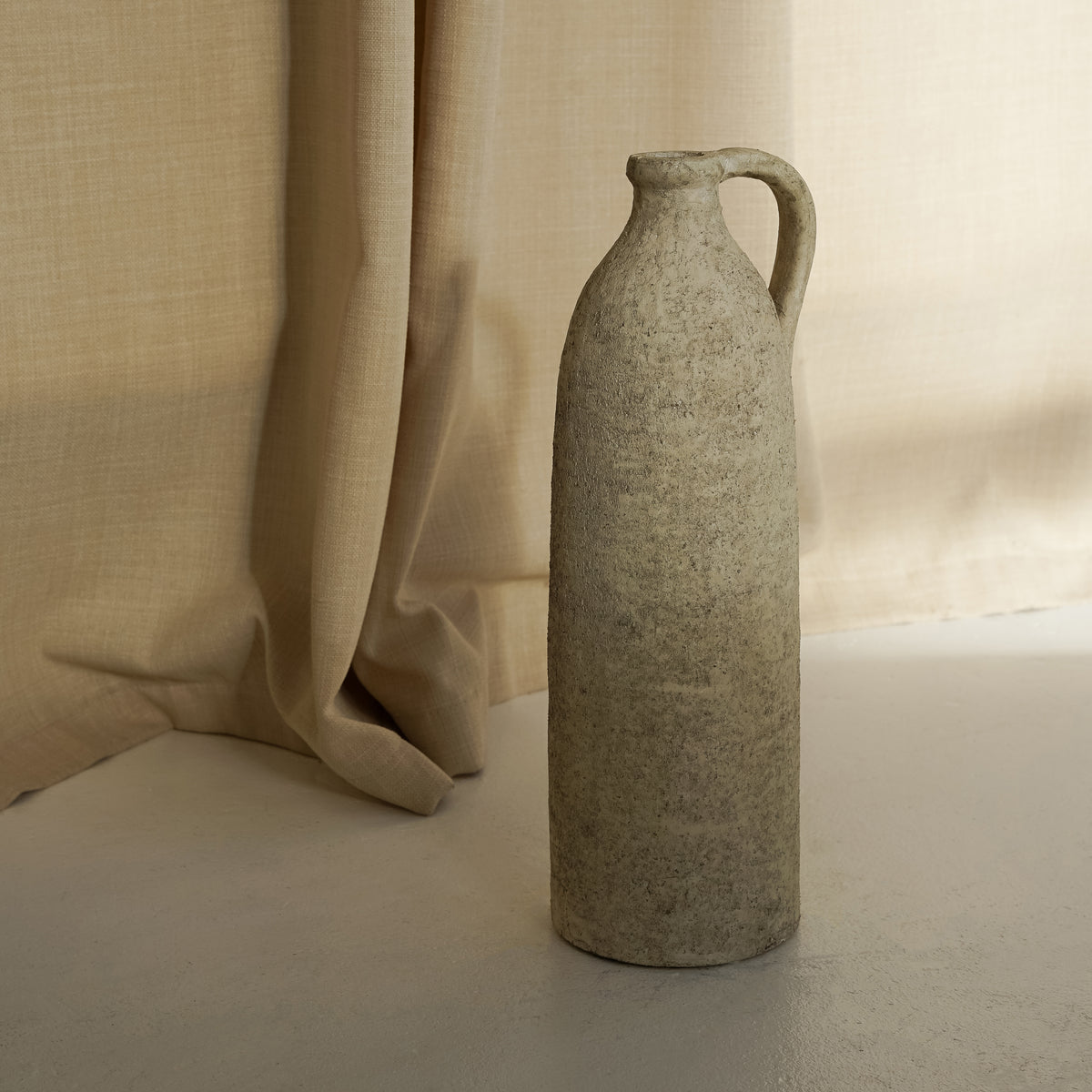 Beige Textured Terracotta Small Vase