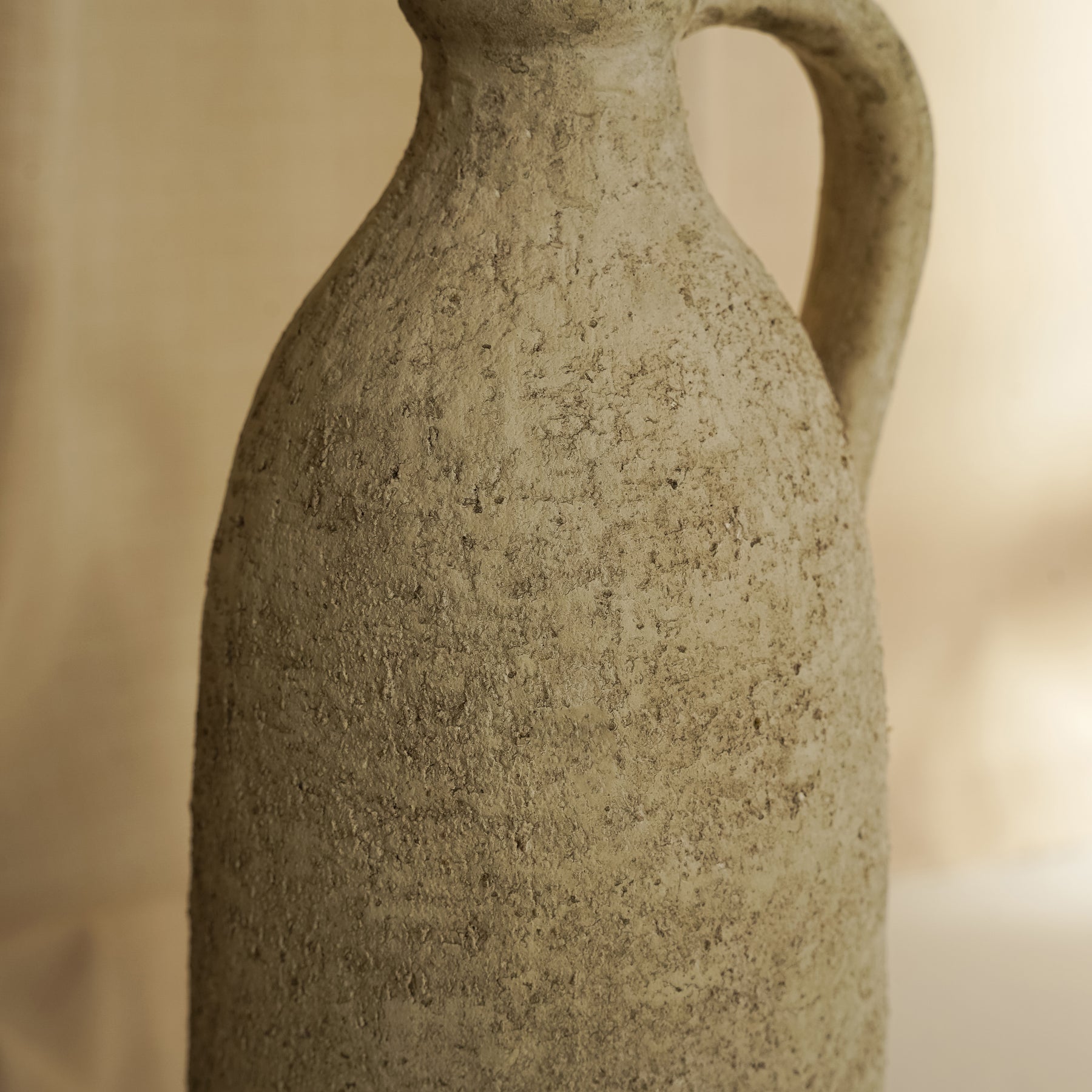 alternate detail shot of Beige Textured Terracotta Small Vase texture