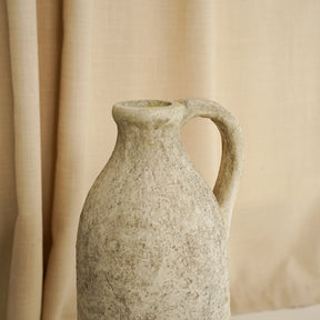 detail shot of Beige Textured Terracotta Large Vase top