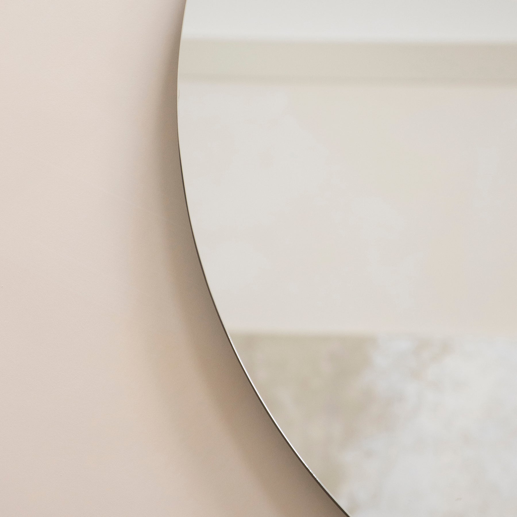 Extra Large Frameless Round Wall Mirror alternate curve