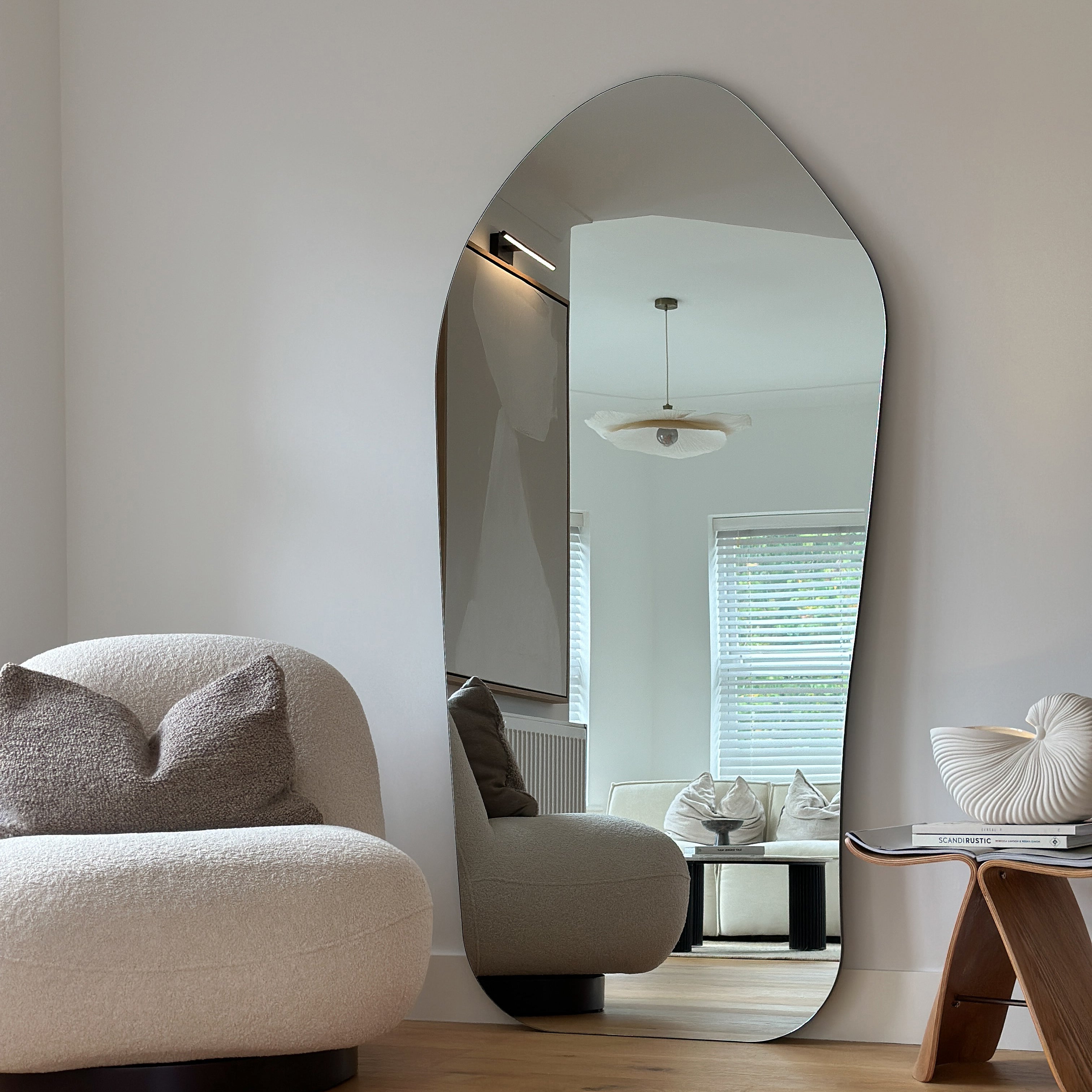 Large Frameless Full Length Irregular Mirror 180cm x 90cm Edge