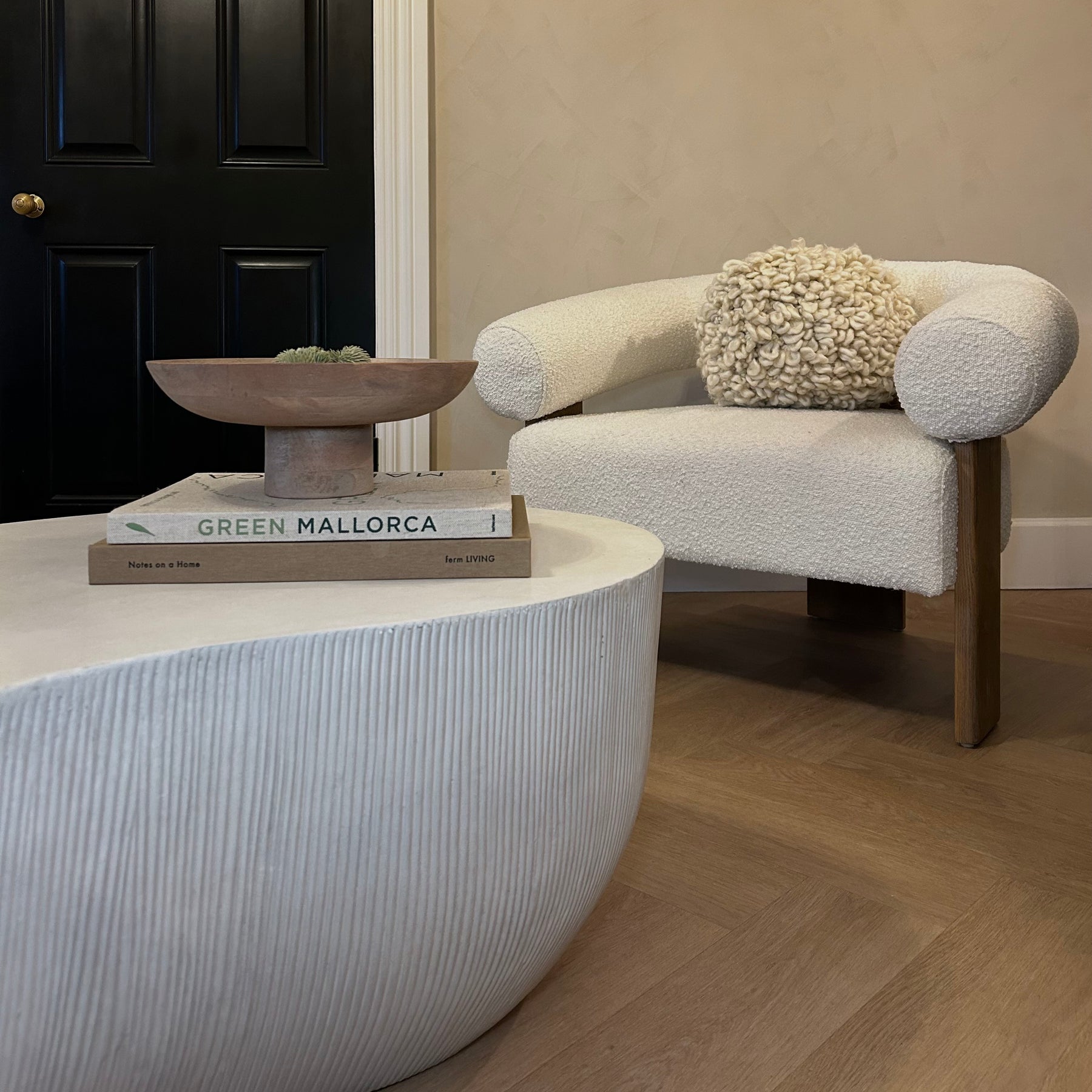 Minimal Concrete Shaped Coffee Table Large in lounge