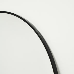 Black Full Length Arched Metal Mirror detail shot of arched frame