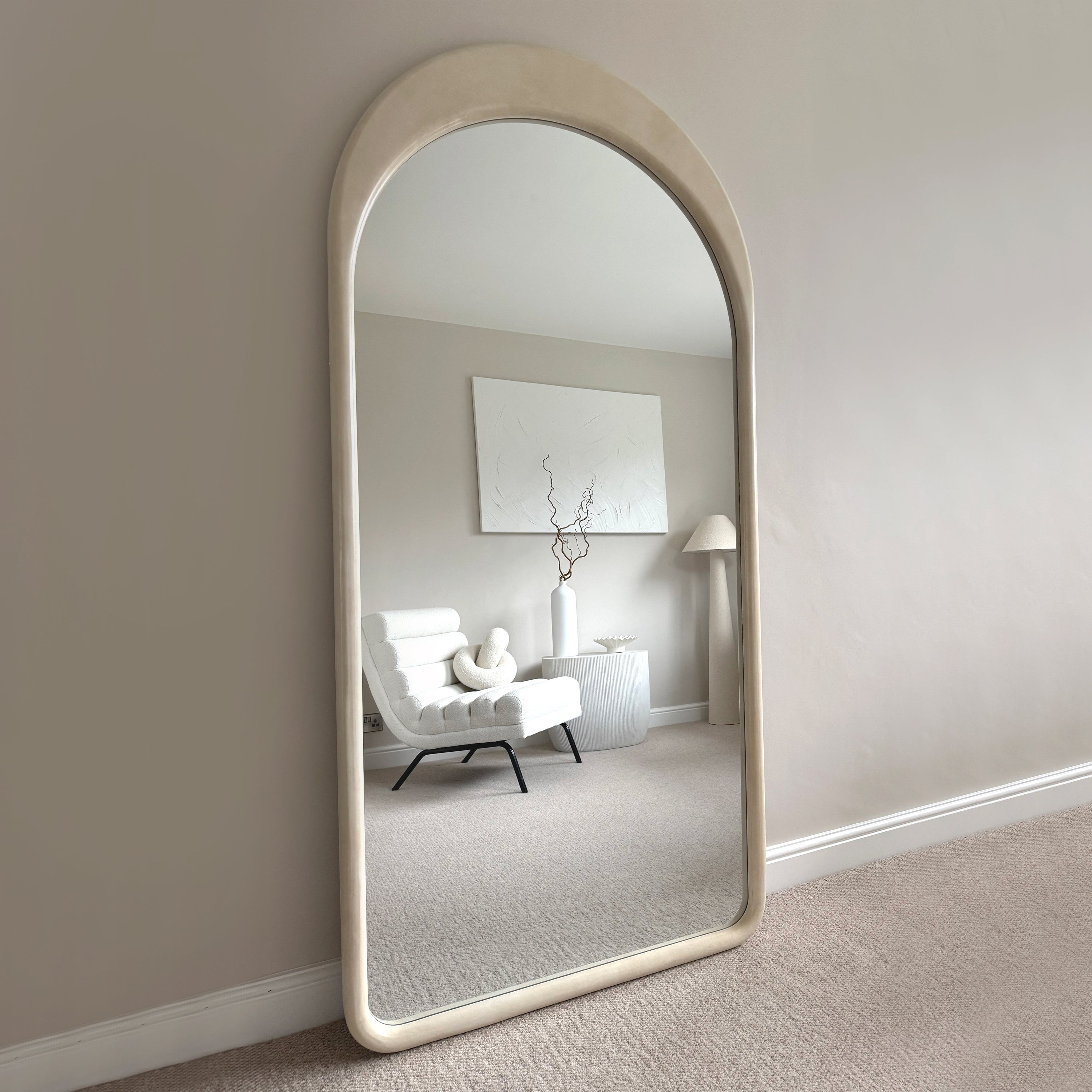 Extra Large Full Length Concrete Arched Mirror 190cmx90cm Lingotto