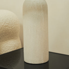 detail shot Textured Ceramic Based Table Lamp Beige Shade texture