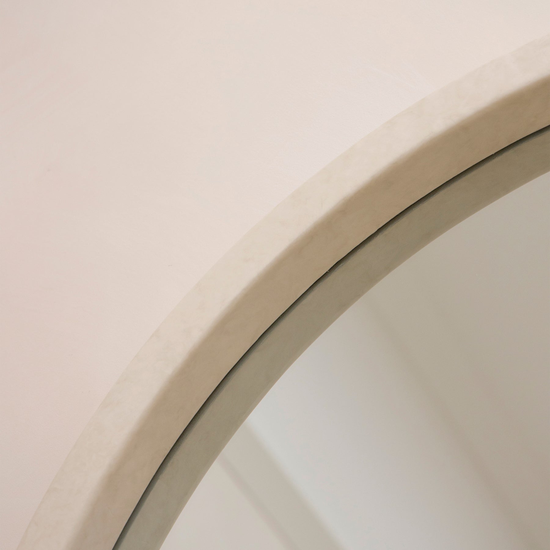 Alternate detail shot of Full Length Extra Large Arched Concrete Mirror arched frame design