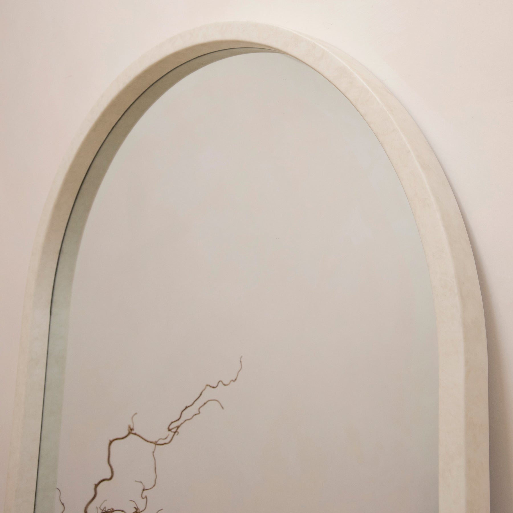 Wide shot of Full Length Extra Large Arched Concrete Mirror arched frame design