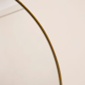 Alternate detail shot of Full Length Gold Arched Large Metal Mirror curved frame