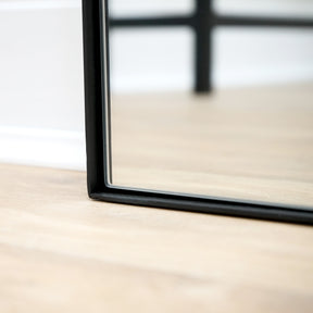 Detail shot of Full Length Black Rectangular Large Metal Mirror corner