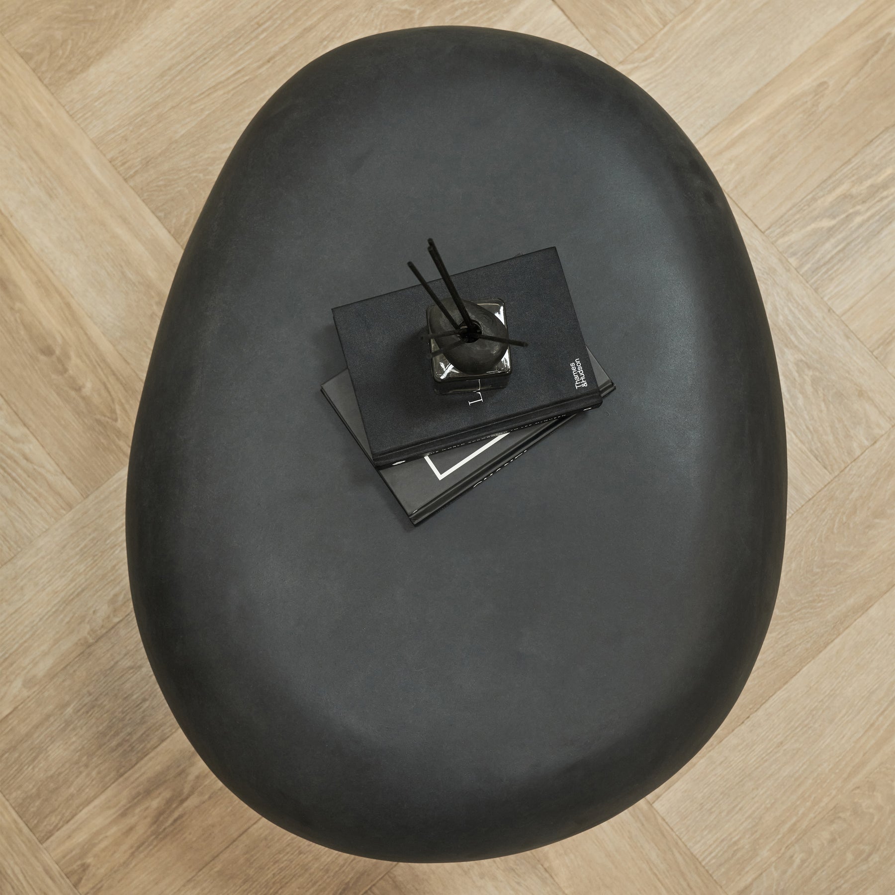 top-down view of Minimal Onyx Pebble Coffee Table Large