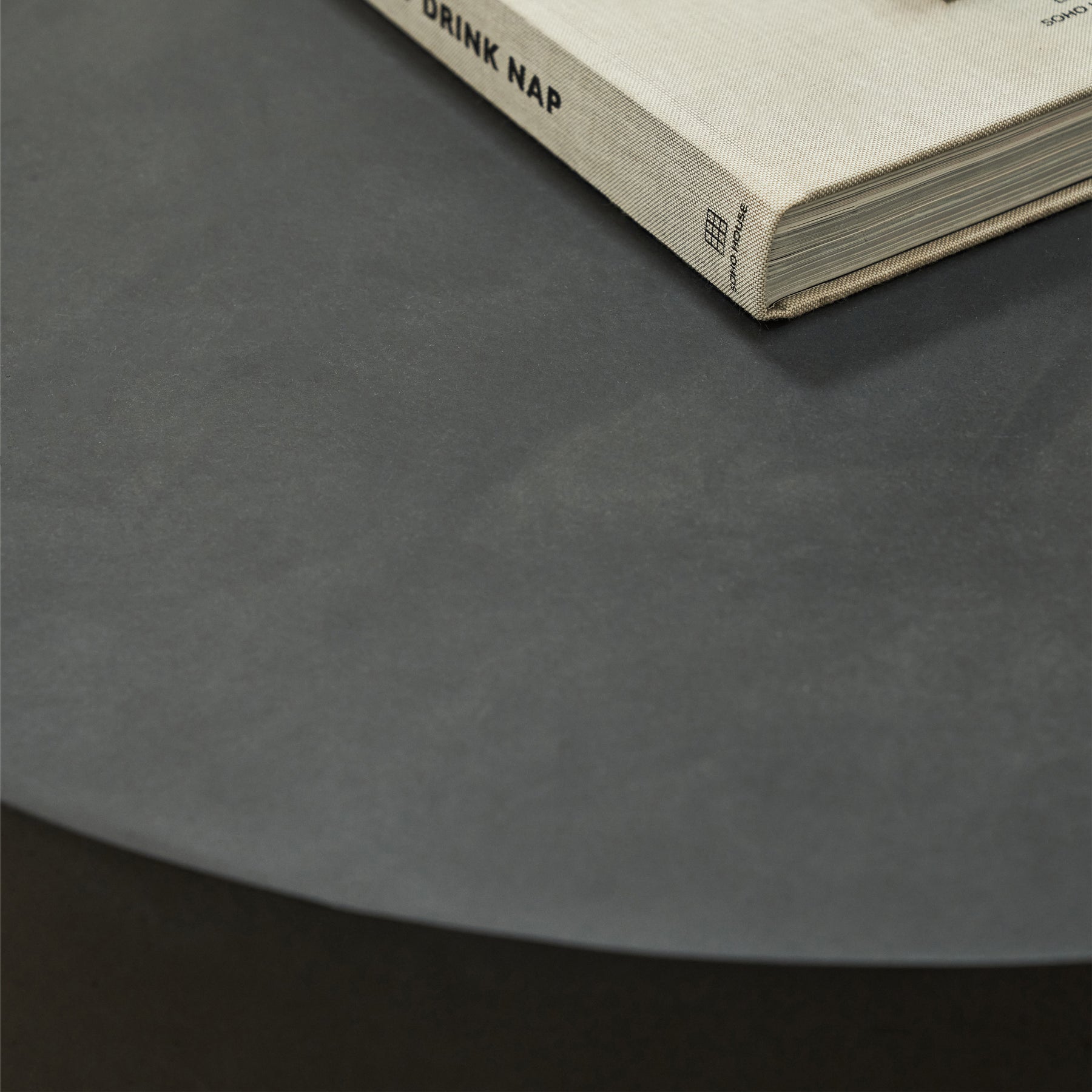 Minimal Onyx Shaped Coffee Table Large detail shot of book on table
