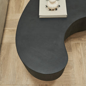 Minimal Onyx Shaped Coffee Table Large detail shot of irregular curve