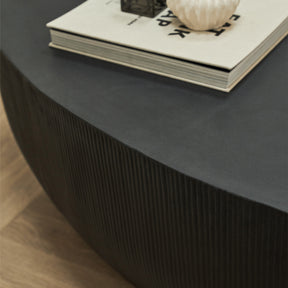 Minimal Onyx Shaped Coffee Table Large detail shot of ribbed texture