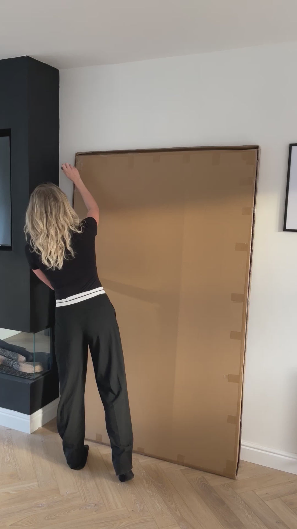 Extra large frameless arched full length mirror setup video