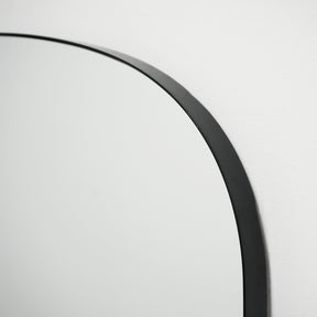 Full length black XXL metal mirror closeup
