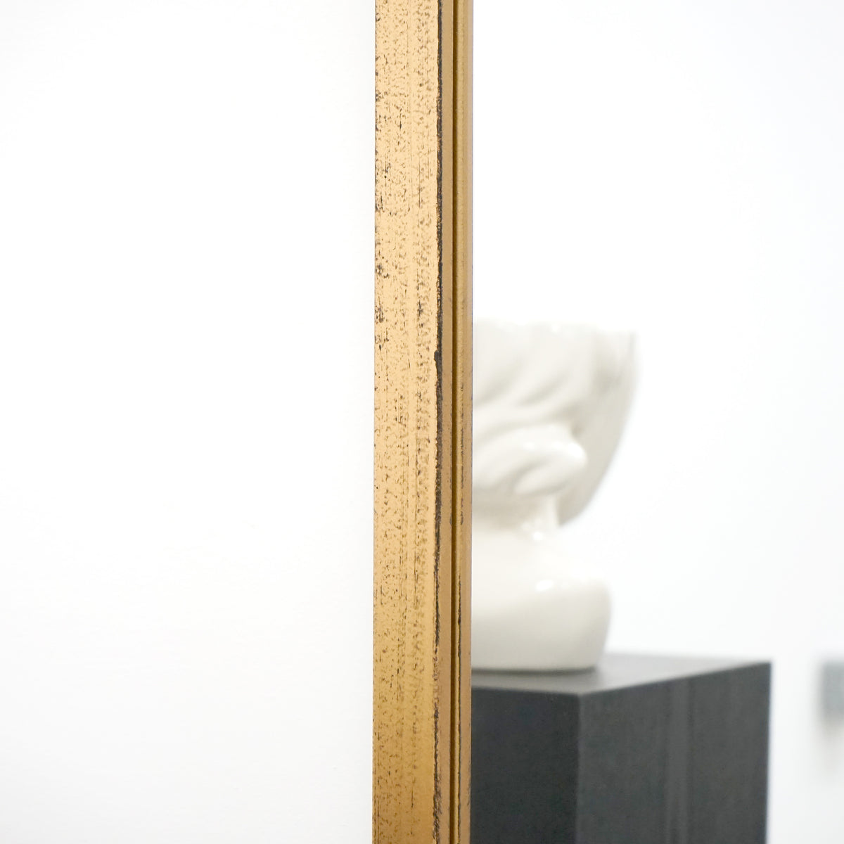 Gold Industrial Contemporary Full Length Metal Mirror detail shot of frame side