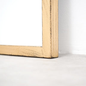 Gold Industrial Contemporary Full Length Metal Mirror detail shot of corner