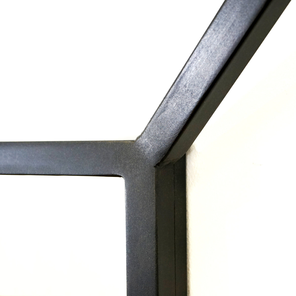 Detail shot of Black Full Length Art Deco Metal Mirror frame