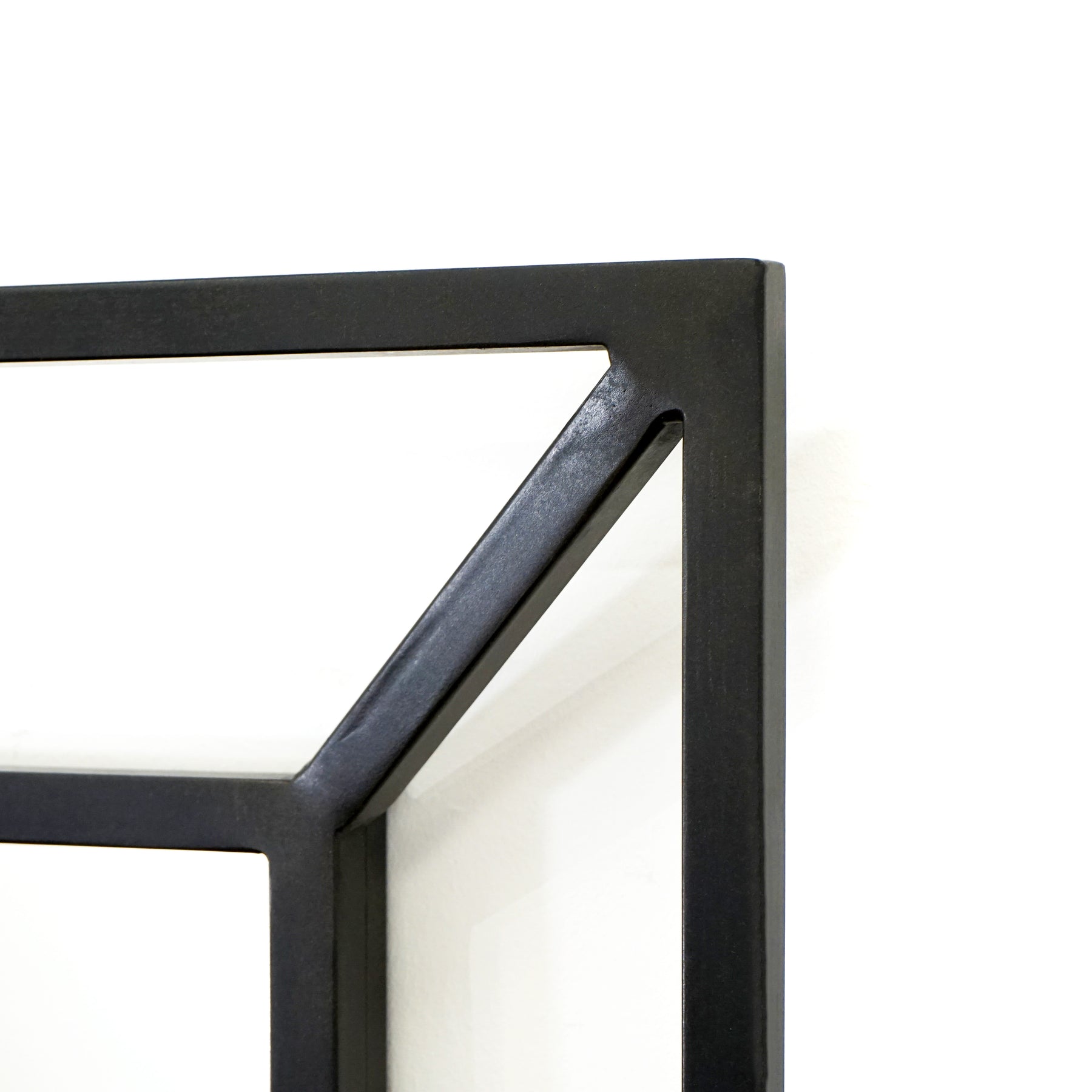 Alternate detail shot of Black Full Length Art Deco Metal Mirror frame