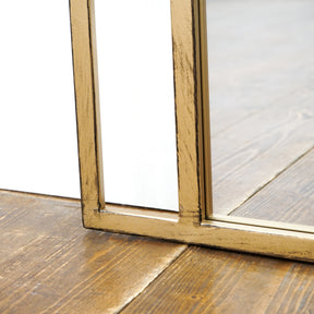 detail shot of Full Length Gold Metal Mirror frame