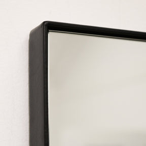 Detail shot Full Length Black Rectangular Large Metal Mirror corner