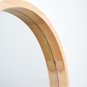 Natural Organic Full Length Wooden Arched Mirror detail shot of wooden frame