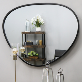 Large Black Irregular Metal Wall Mirror among lighting pieces