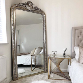  Full Length Champagne Ornate Mirror as a bedroom lean to