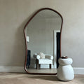 Aaliyah - Extra Large Full Length Dark Wood Irregular Mirror 180cm x 110cm