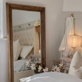 Our Antoine Washed Wood Full Length Mirror in a typical setting