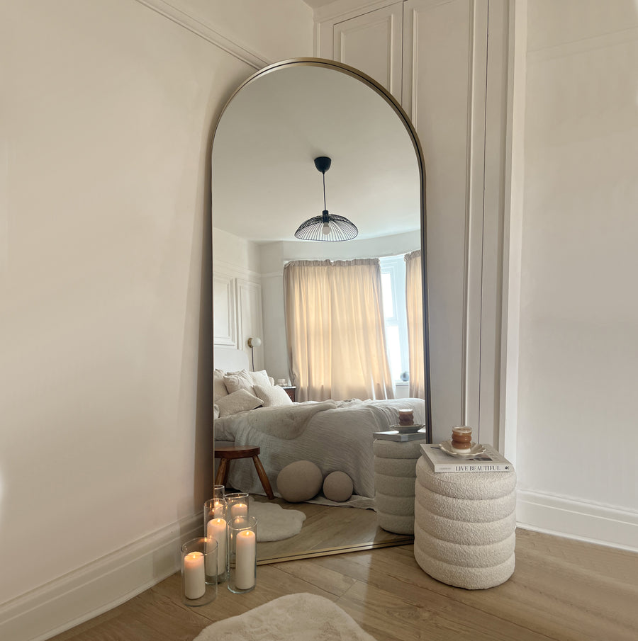 Full Length Arched Gold XL Metal Mirror 200cm x 90cm Arcus
