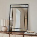 Bexley - Black Rectangular Metal Wall Mirror 100cm x 70cm