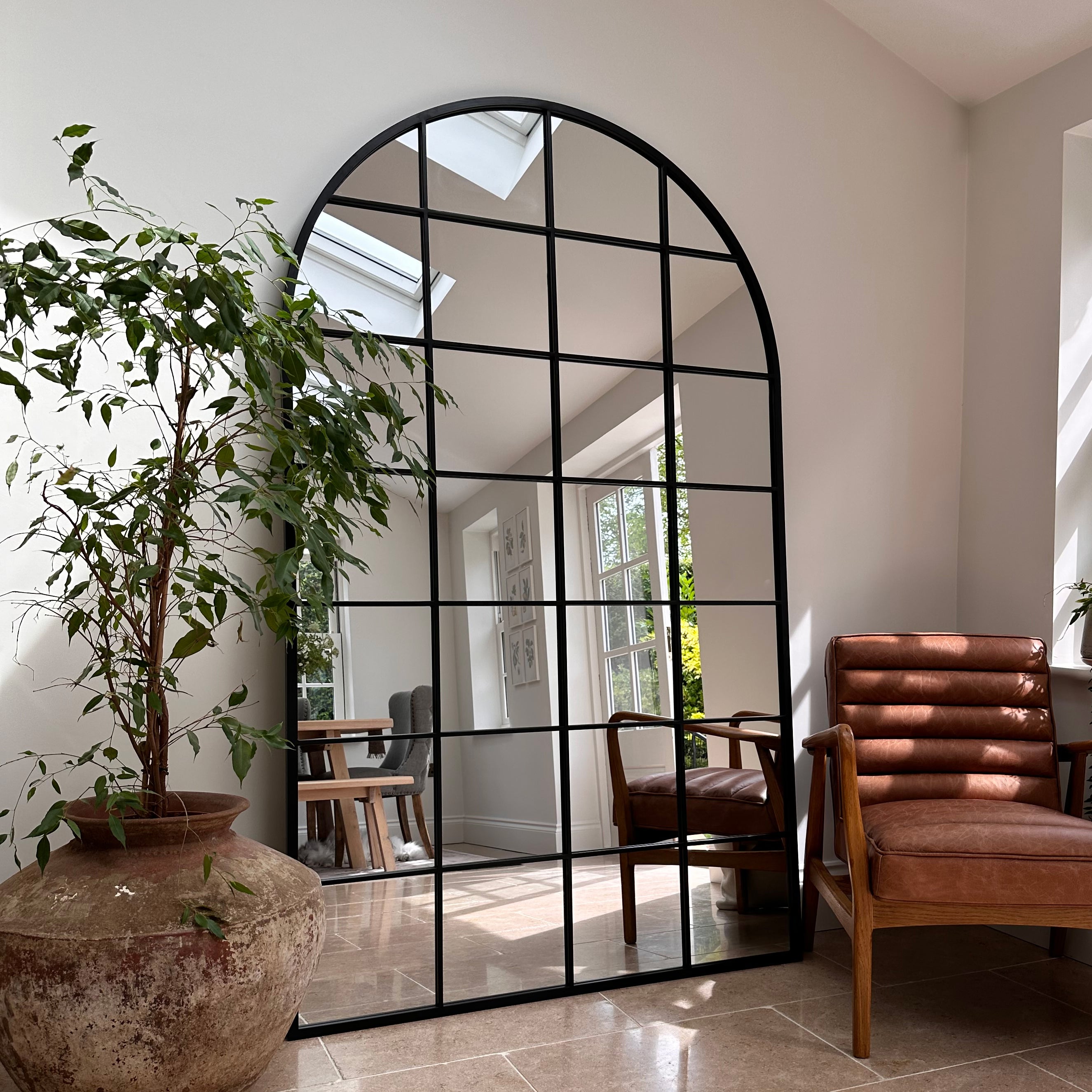 Brooklyn - Full Length Extra Large Black Arched Mirror 200cm x 120cm