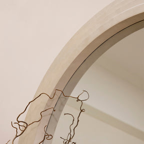 Full Length Arched Concrete Mirror detail shot of concrete frame